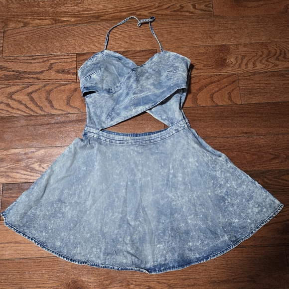 Denim Blue Mini Dress - Picture 3 of 12